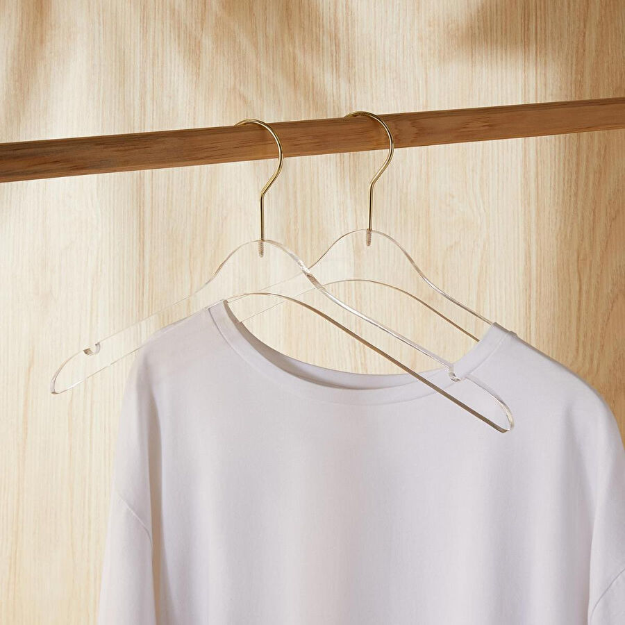 Ocean Home Textile 2'li Şeffaf Akrilik Giysi Askısı 21.5 X 38.5 X 1 Cm