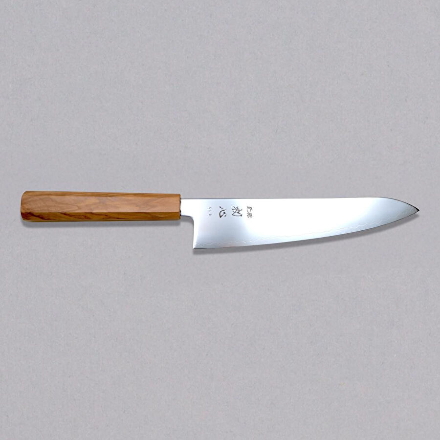 Hatsukokoro Gyuto Şef Bıçağı - Sld - Mirror 195mm - Zeytin Ağacı Sap