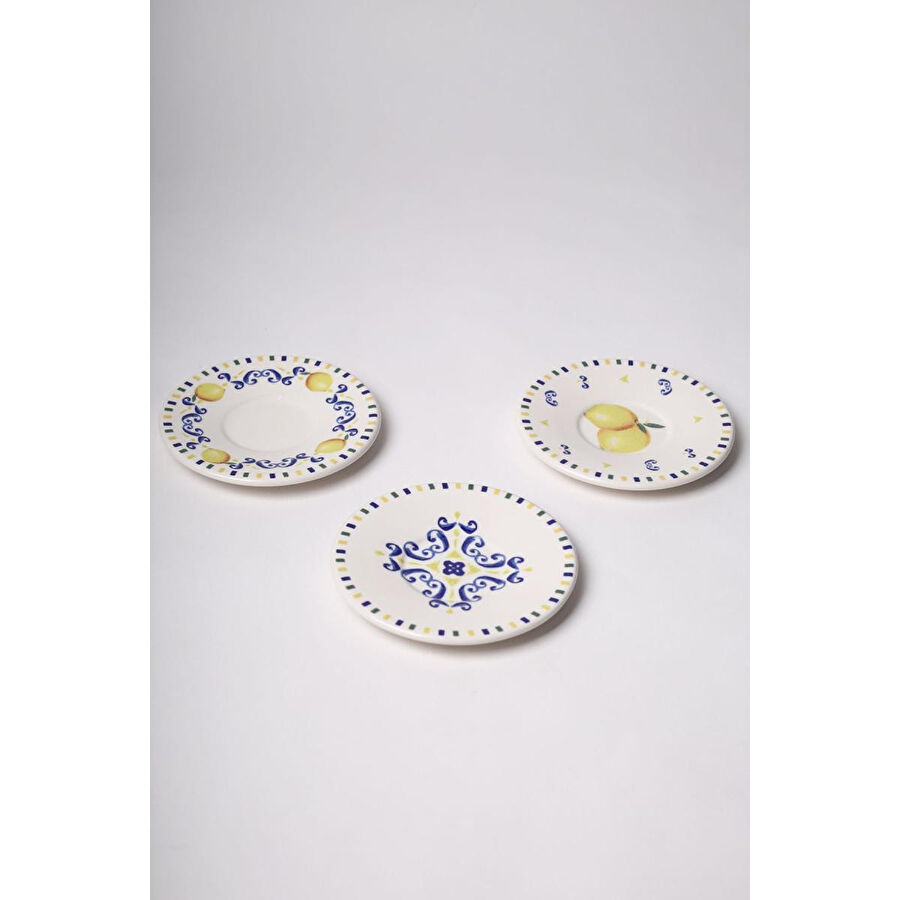 Rakle Sicilia Seramik 6'lı Çay Tabağı Seti 13 Cm