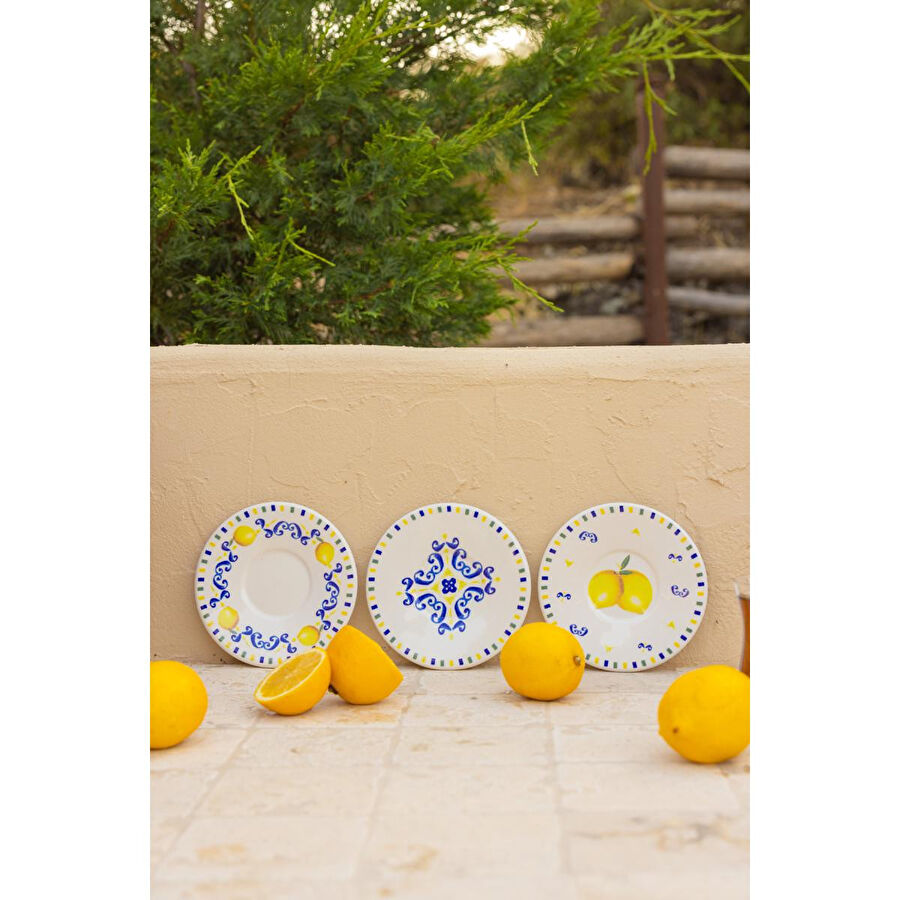 Rakle Sicilia Seramik 6'lı Çay Tabağı Seti 13 Cm