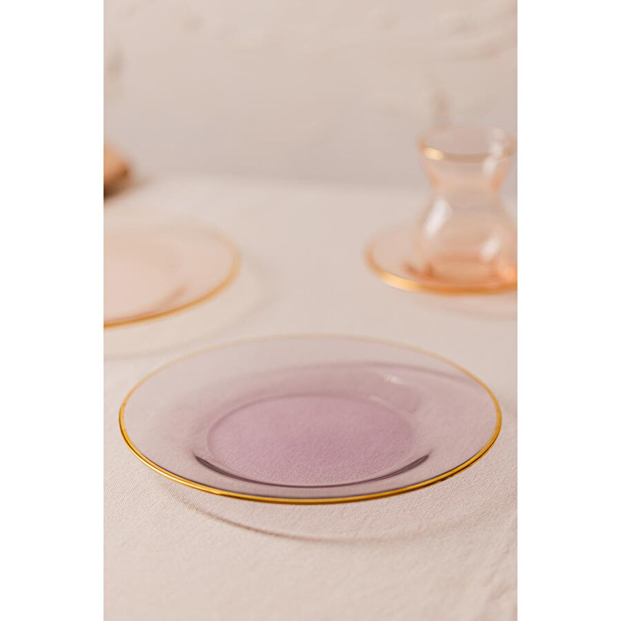 Rakle Five O Clock 6'lı Cam Pasta Tabağı Seti 19 Cm