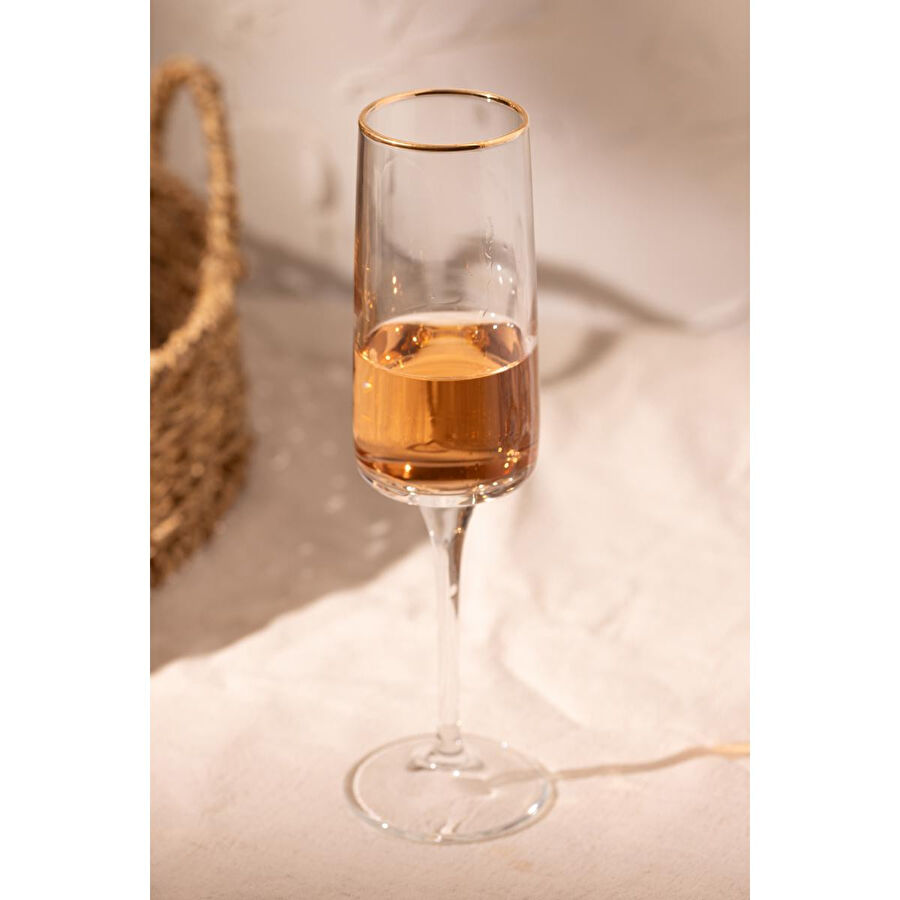 Rakle Bliss Gold 4'lü Şampanya Kadehi Seti 190 Cc