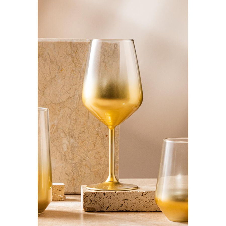 Rakle Glow 4'lü Kadeh Seti Altın 490 Cc