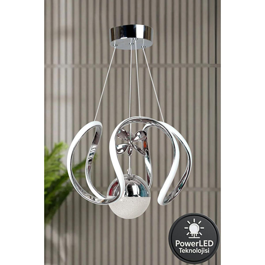 Luna Lighting Clasy Model Krom Kaplama Led Sarkıt Avize Beyaz Işık