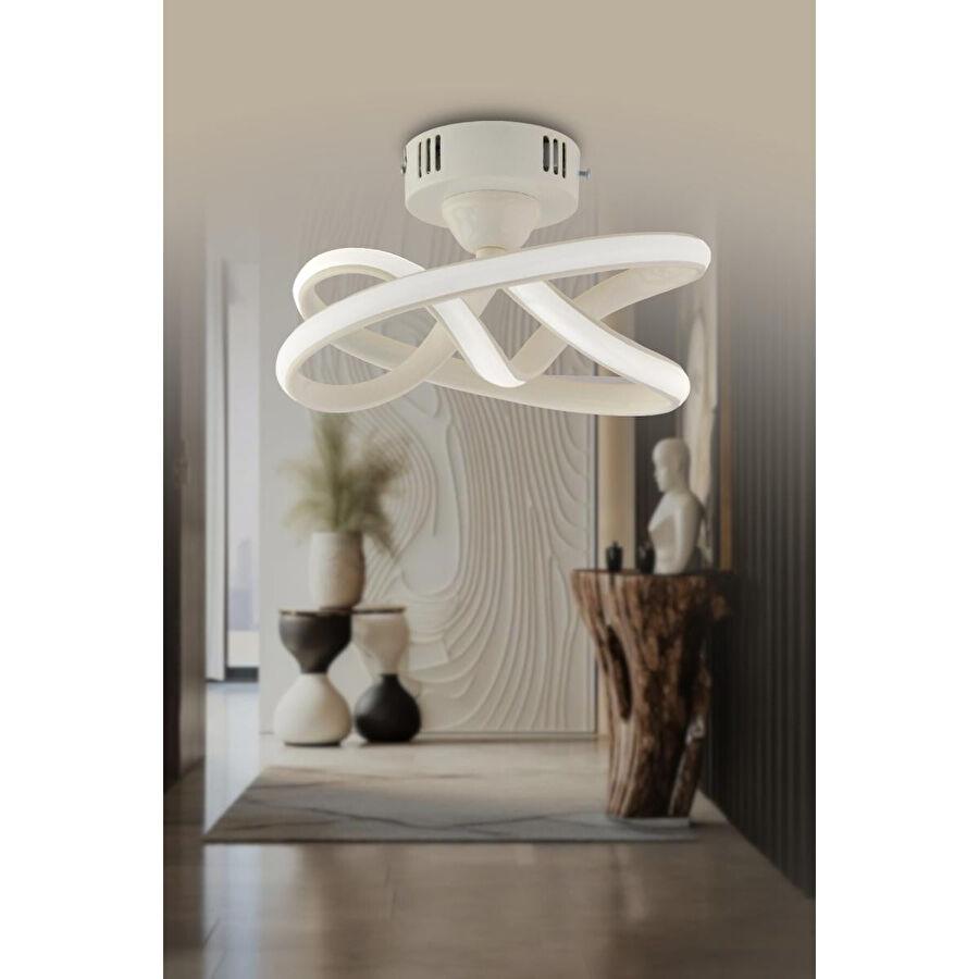 Luna Lighting Vino Riserva Model Beyaz Renk Metal Led Plafonyer Avize