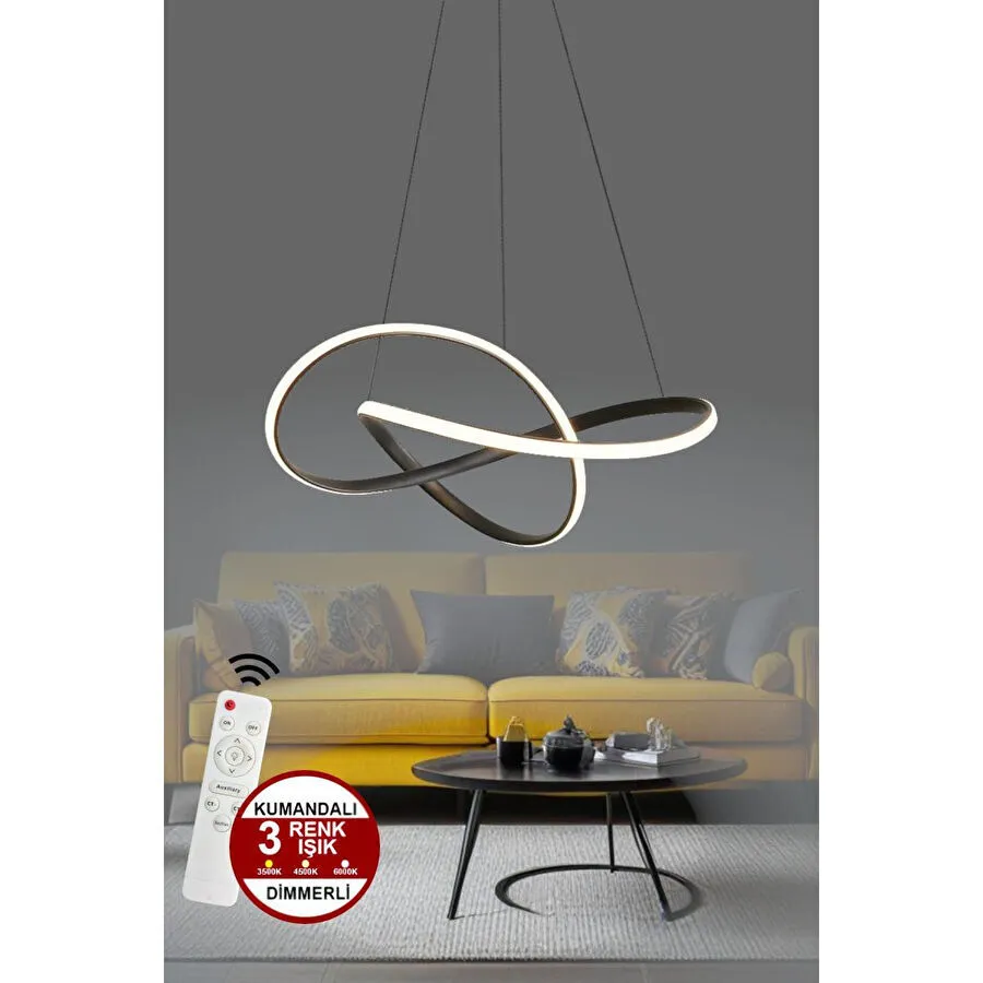 Luna Lighting Porto Model Siyah Sarkıt 3 Renk Led Avize | Karaca