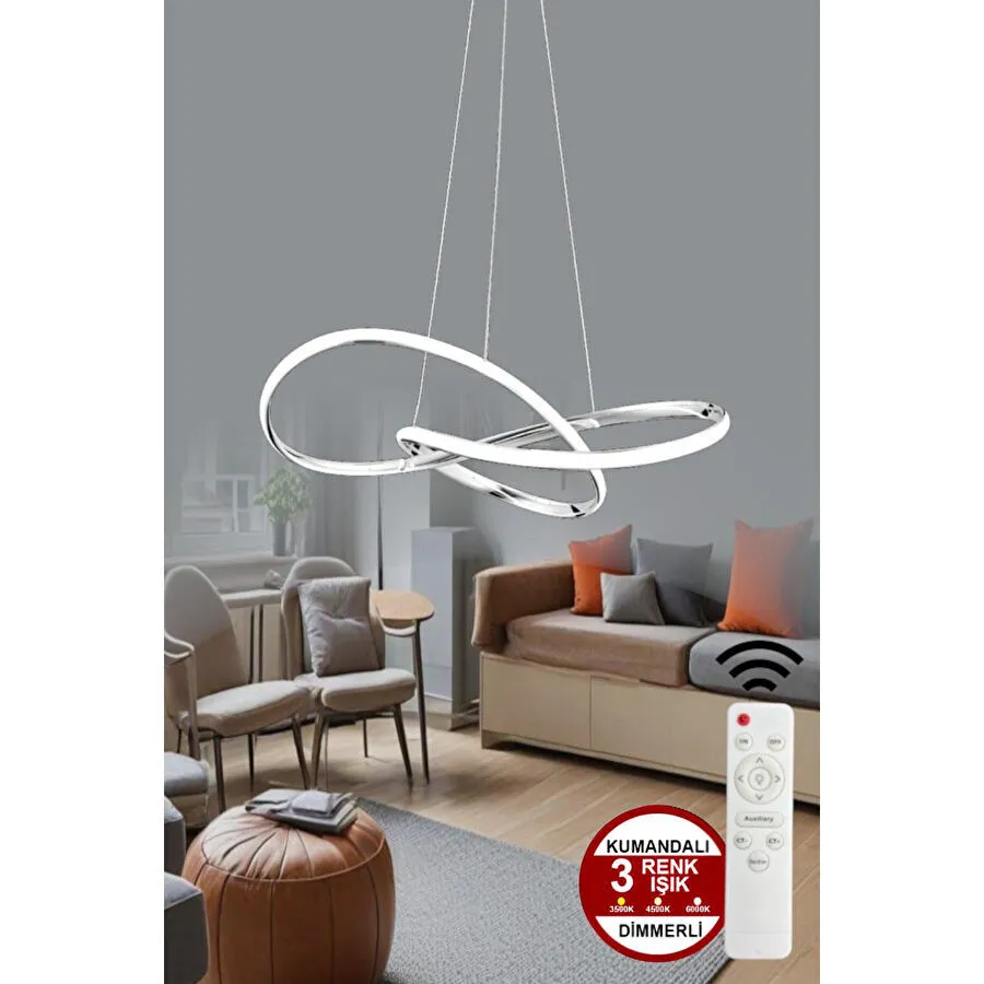 Luna Lighting Porto Model Krom Sarkıt 3 Renk Led Avize