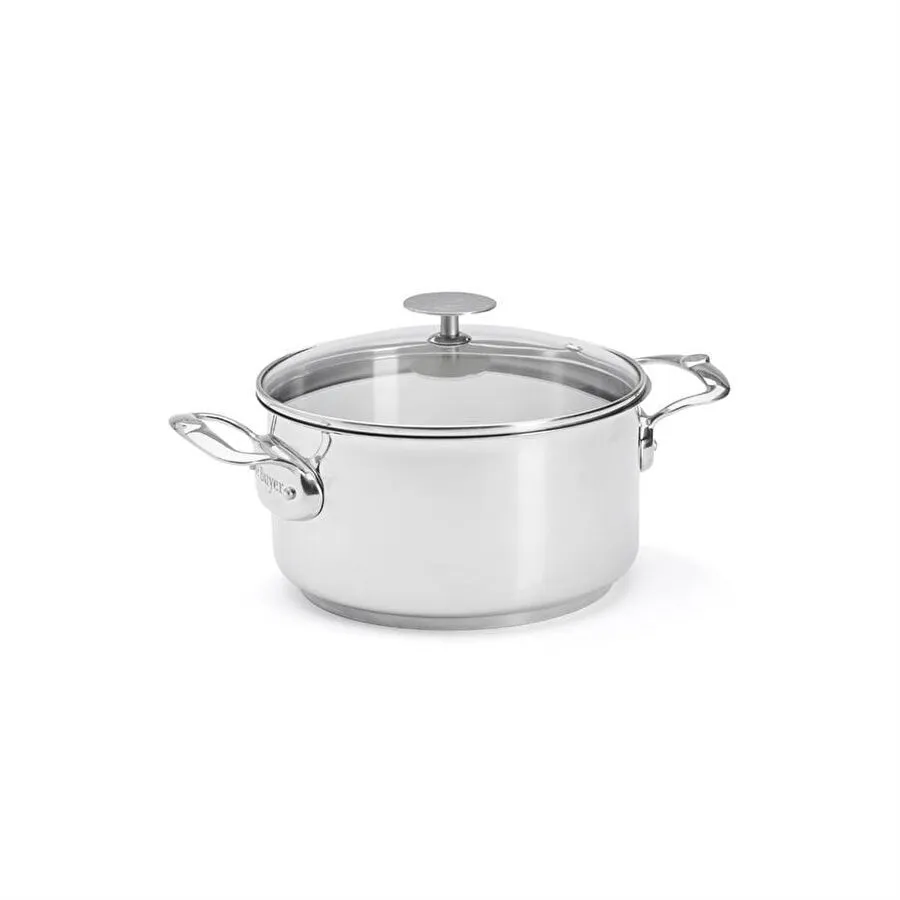 De Buyer Milady Cam Kapaklı Paslanmaz Çelik Tencere 20 Cm Paslanmaz Çelik