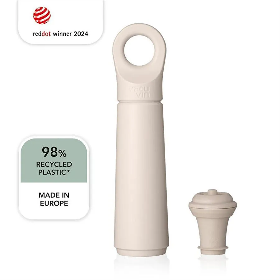 Vacu Vin Şarap Vakum Seti 1 Pompa 1 Şarap Tıpası - Kutulu Bej