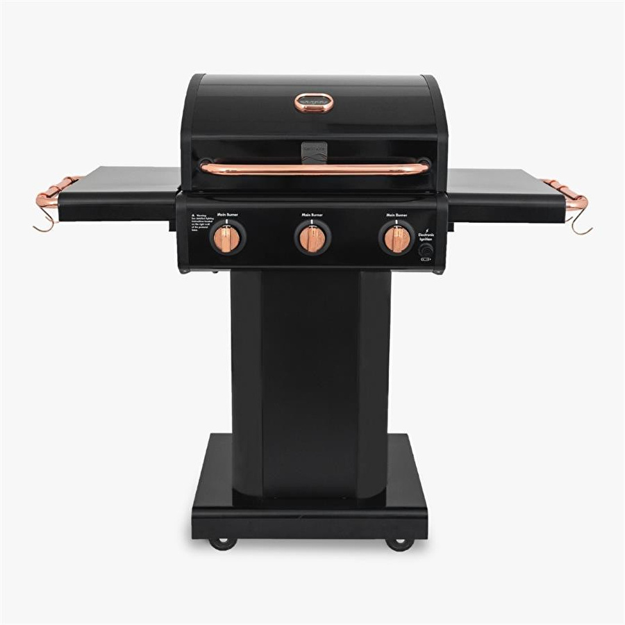 Kenmore Gazlı Barbekü 3 Ocaklı Siyah - Bakır