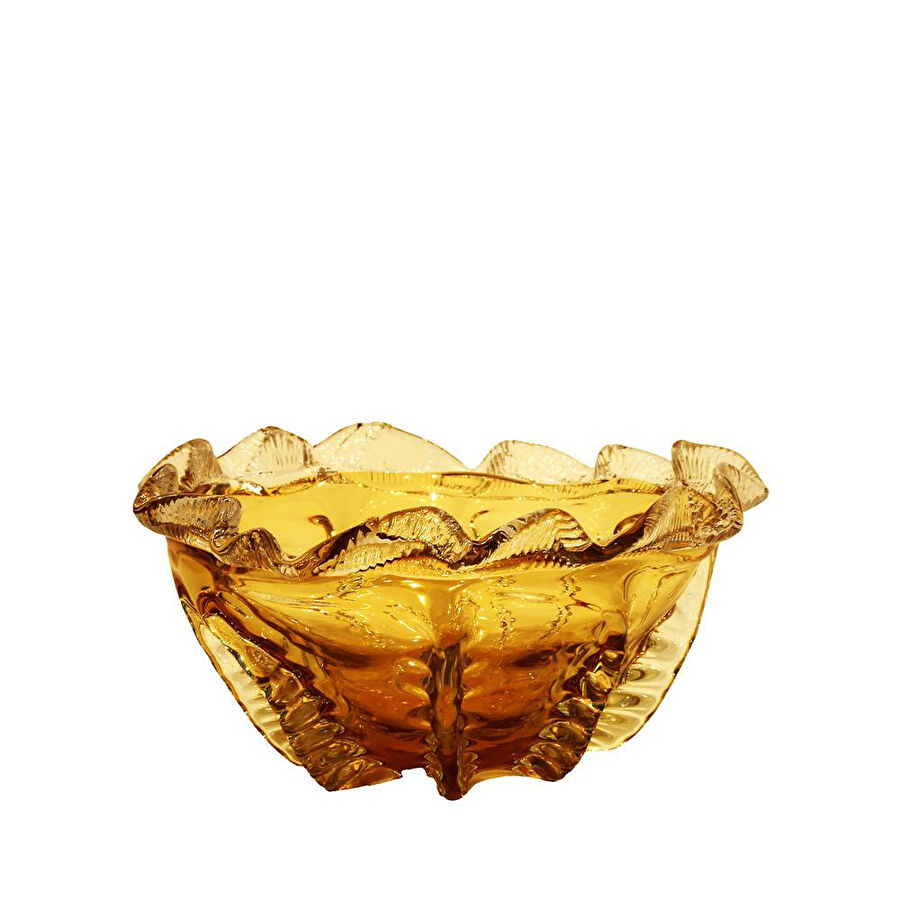Lucky Art Cam Amber Boğumlu Kase 26x26x12cm