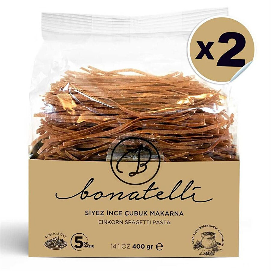 Bonatelli 2li Siyez İnce Çubuk Makarna