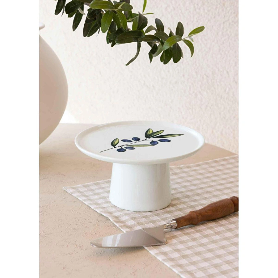 The Mia Olivos Ayaklı Servis Tabağı 10x19 Cm