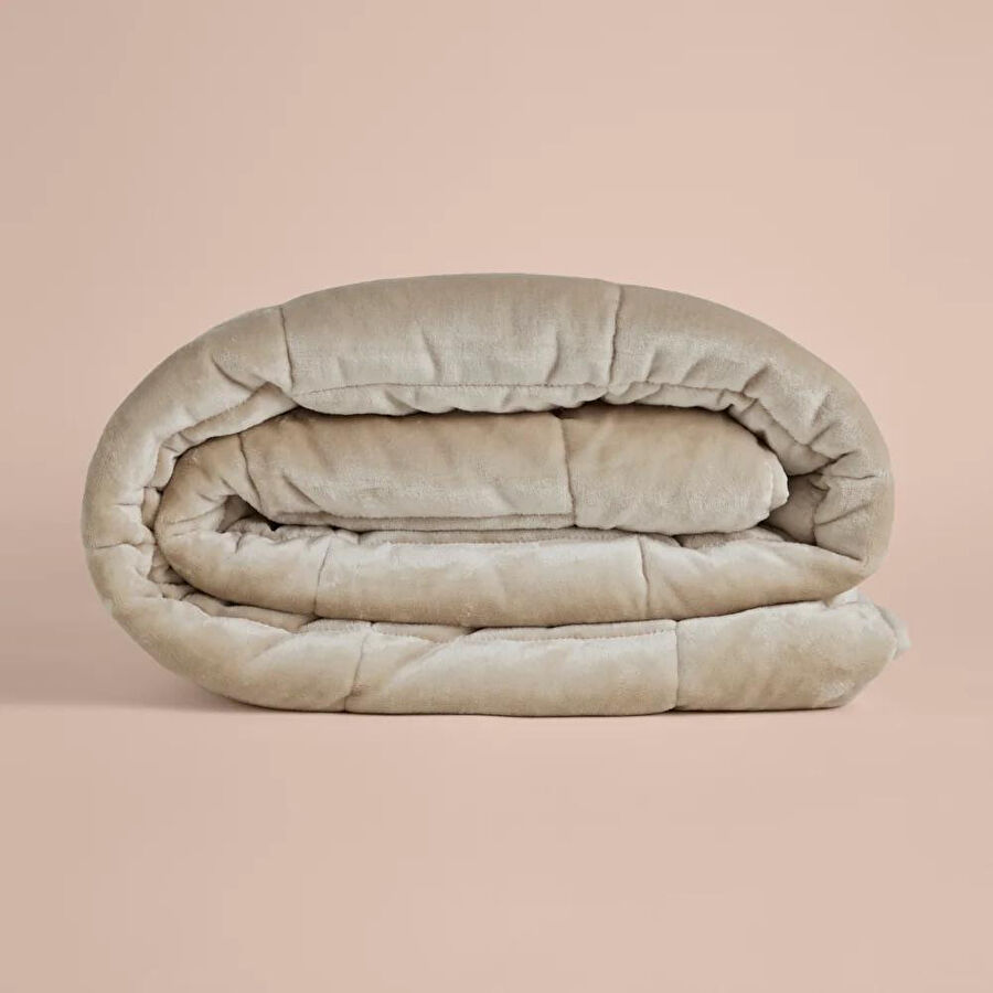 Penelope Çift Kişilik Çift Taraflı Welsoft Yorgan Taş 195x215 Cm - Velour Serisi