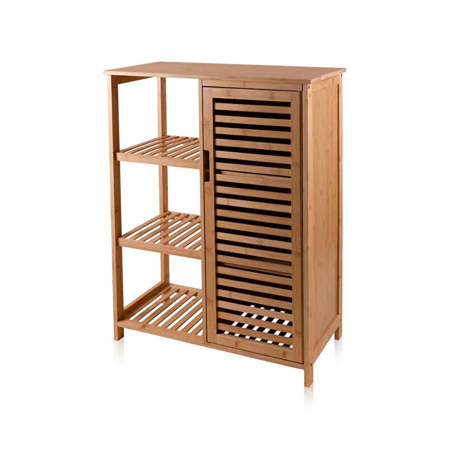 The Mia Bambu 4 Katlı Kapaklı Düzenleyici Dolap Raf 87x66x33 Cm