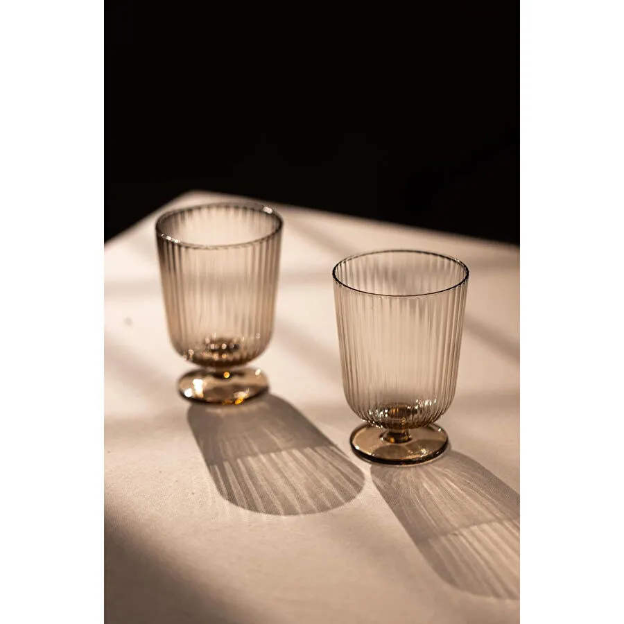 Rakle Splendid El Yapımı Kendinden Renkli 2'li̇ Cup Dondurmalık Seti Vizon 300 Cc