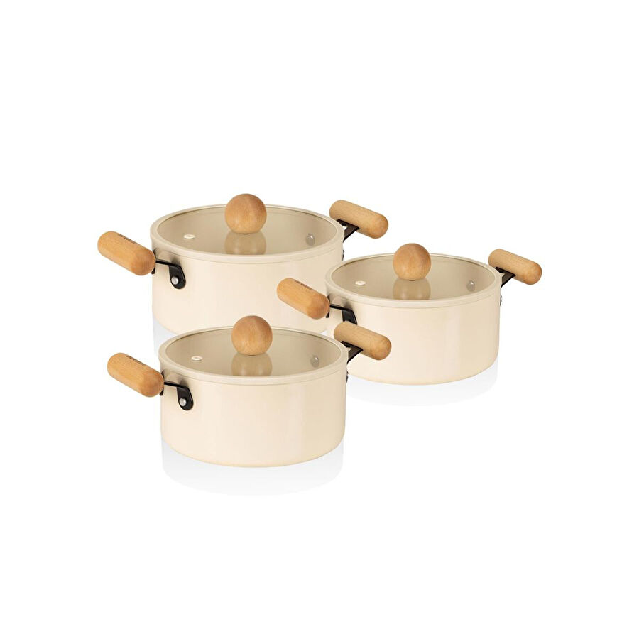 The Mia Cucina Di Mia İndüksiyon Tabanlı Seramik Tencere Seti 6 Parça