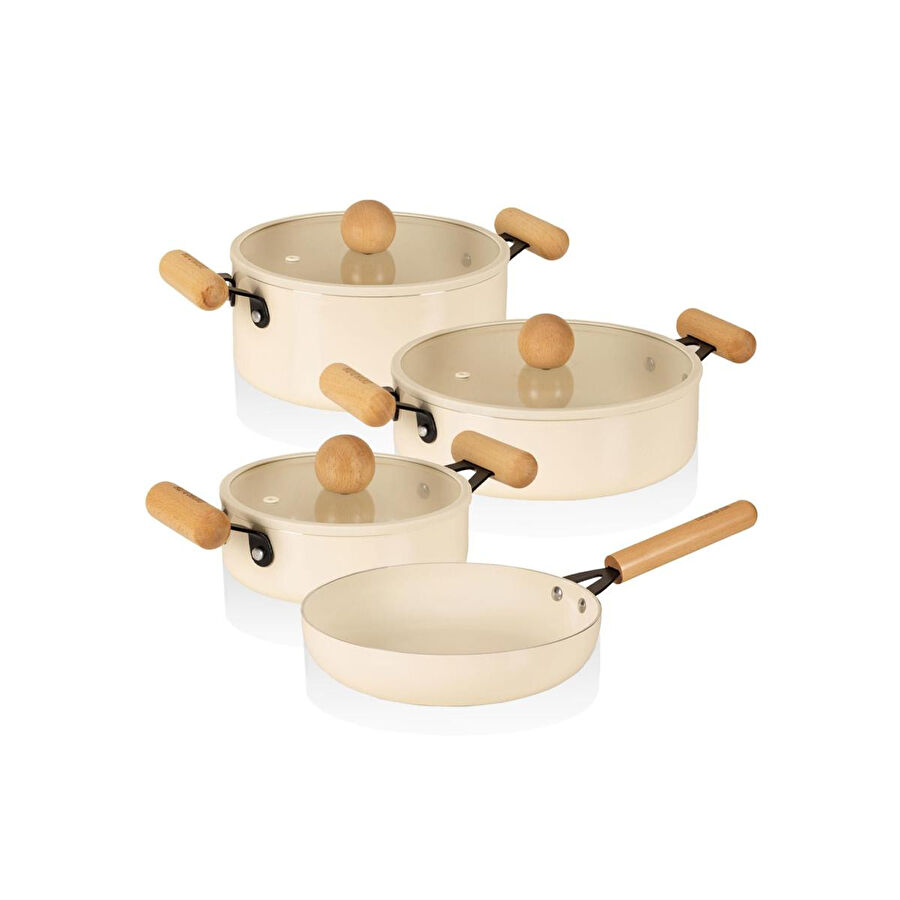 The Mia Cucina Di Mia İndüksiyon Tabanlı Seramik Tencere Tava Seti 7 Parça