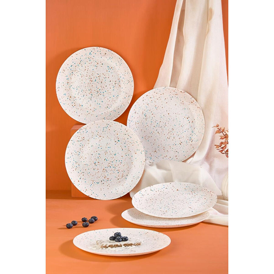 Lora Bianca Punti 6 Parça 28 Cm Servis Tabağı Seti Beyaz