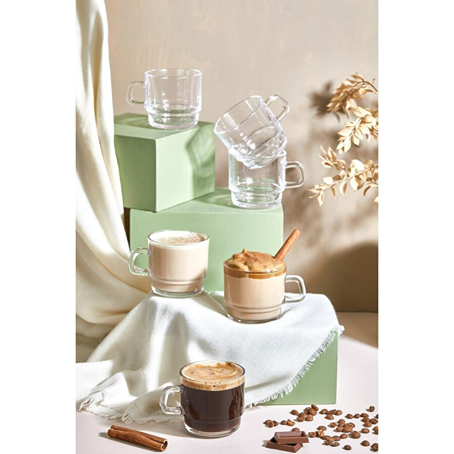 Lora Bianca Vetro 6 Parça Çay/kahve/meşrubat Bardağı Seti Beyaz