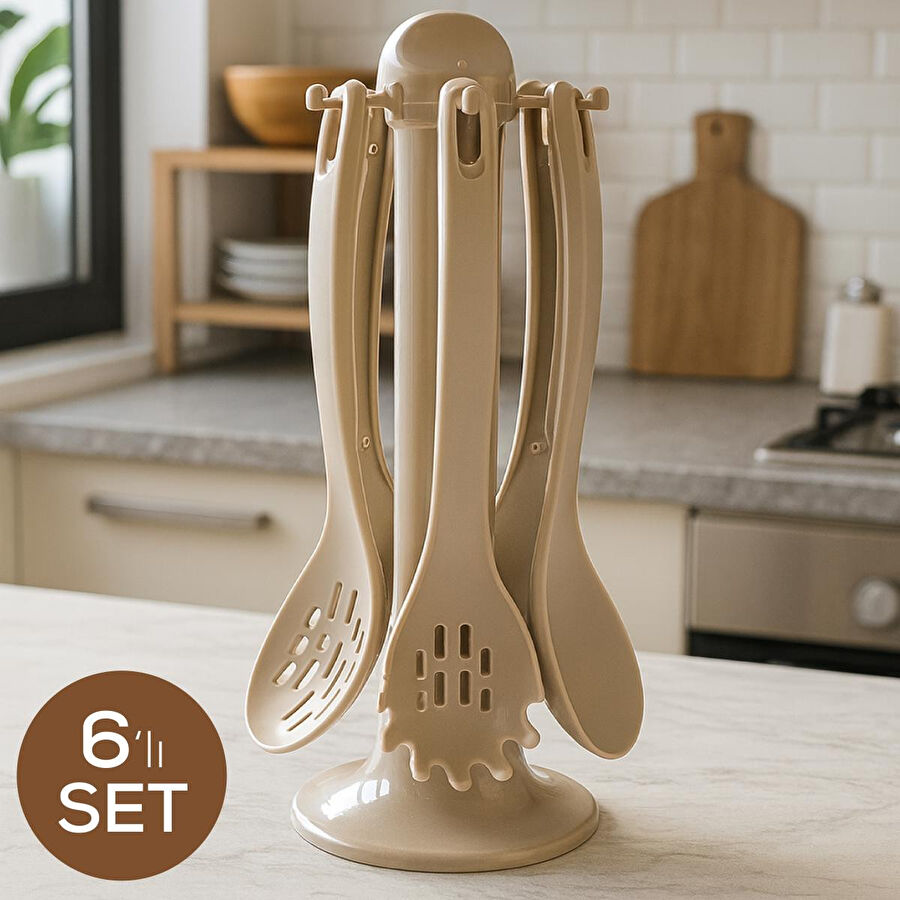 Vienev Plastik Standlı Soğuk Servis Seti Bej | Mutfak Gereçleri Seti