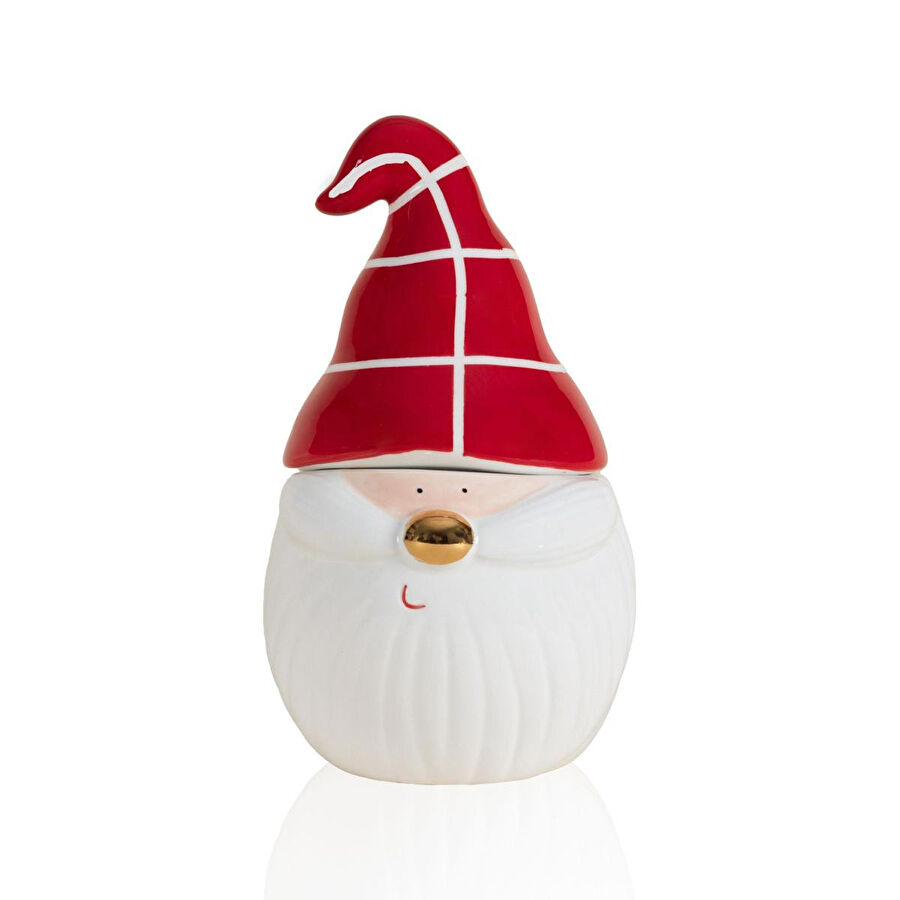 The Mia Yılbaşı Kurabiye Kavanozu Kase 12x12x20 Cm