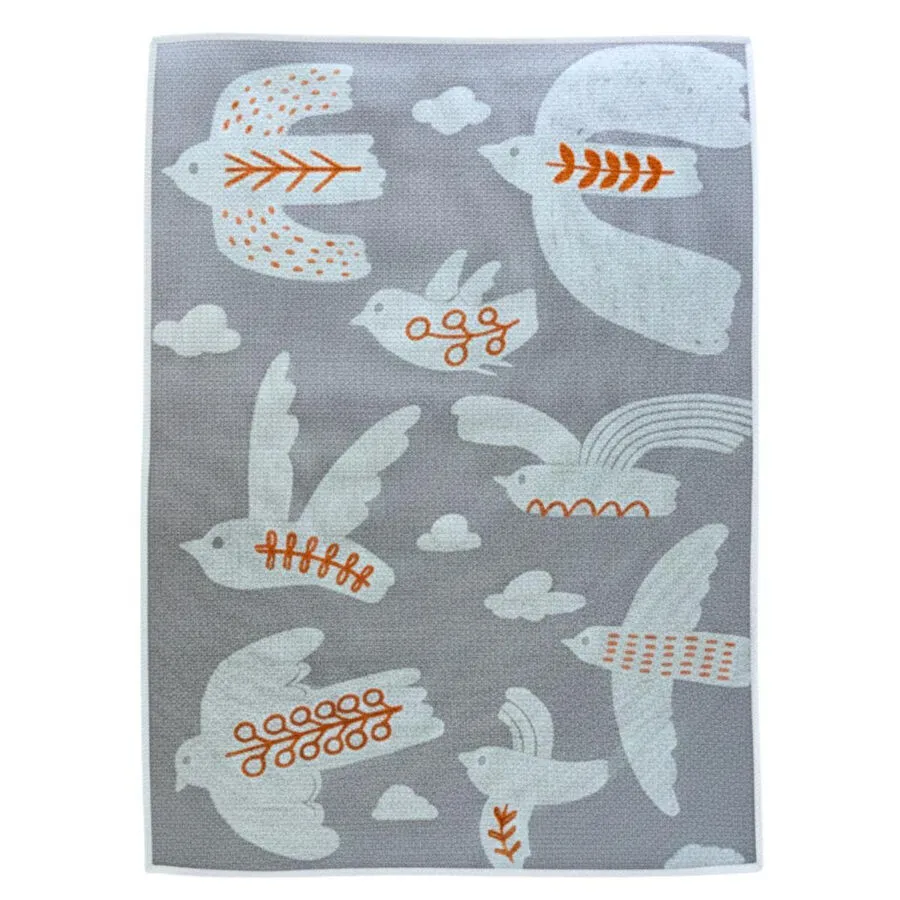 Itsy Bitsy Kids Bird Of Life Gri Yıkanabilir Çocuk Halısı 120x160cm