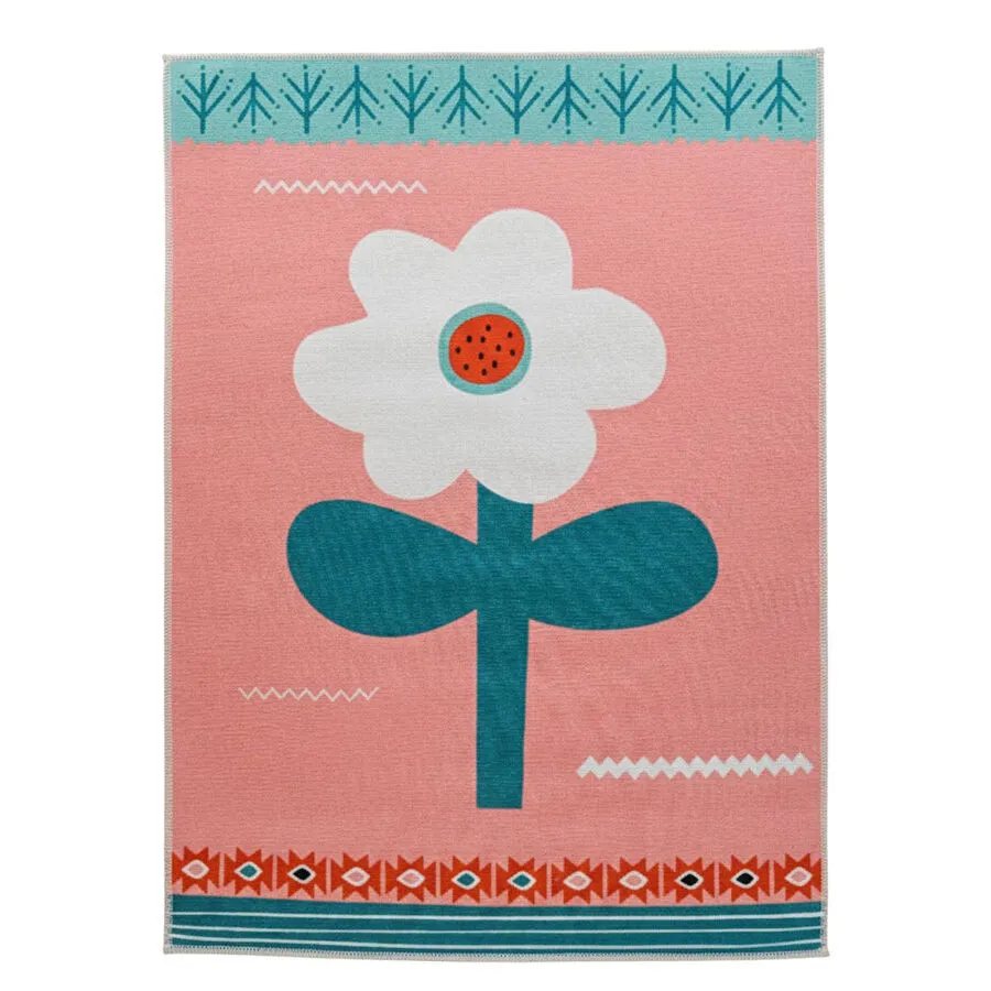Itsy Bitsy Kids Big Flower Pembe Yıkanabilir Çocuk Halısı 120x160cm
