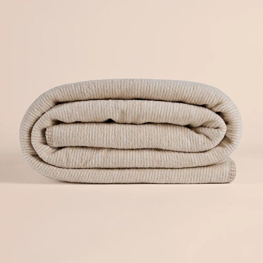 Penelope Verso Pamuklu Çift Kişilik Battaniye 200x220 Cm - Bej Krem