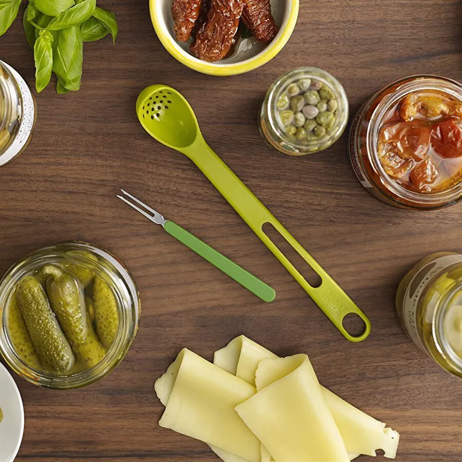 Joseph Joseph Scoop & Pick 2 Parça Kavanoz Çatal Kaşığı Yeşil