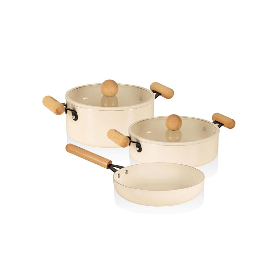 The Mia Cucina Di Mia İndüksiyon Tabanlı Seramik Tencere Tava Seti 5 Parça