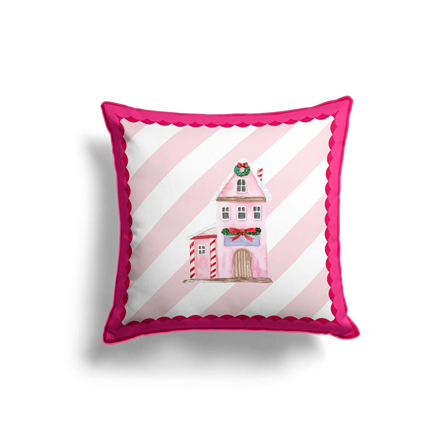 Maxxdeco 43x43 Cm Biyeli Kırlent Kılıfı-pink 12585