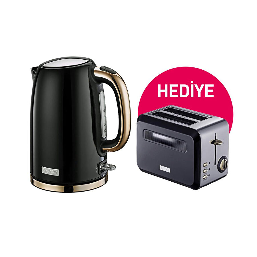 Berghoff Gem Titan 1.7 Litre Siyah Gold Su Isiticisi Ve Berghoff Ekmek Kizartma Makinesi