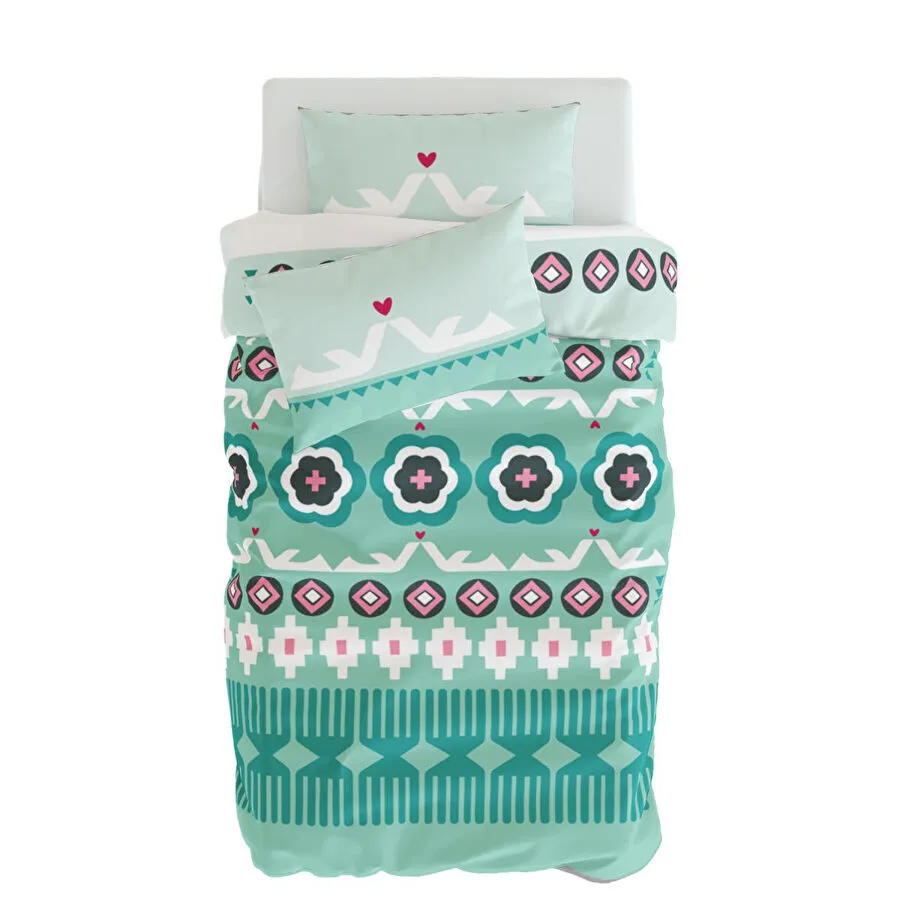 Itsy Bitsy Kids Sukha Nevresim Seti, Mint Yeşili, 140x200cm