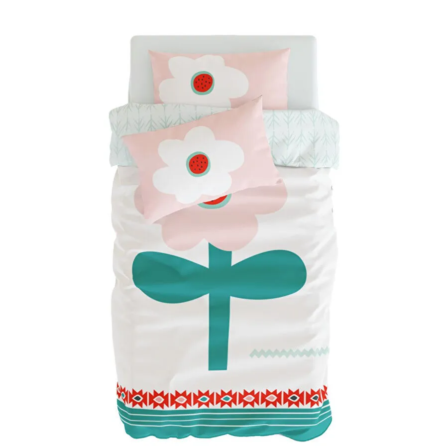 Itsy Bitsy Kids Big Flower Nevresim Seti, Pembe, 140x200cm