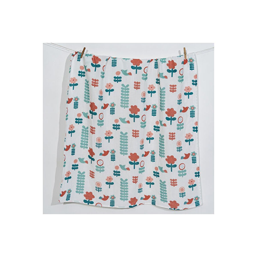 Itsy Bitsy Kids Amulet Blossom, Müslin Bebek Örtüsü , 100x100 Cm