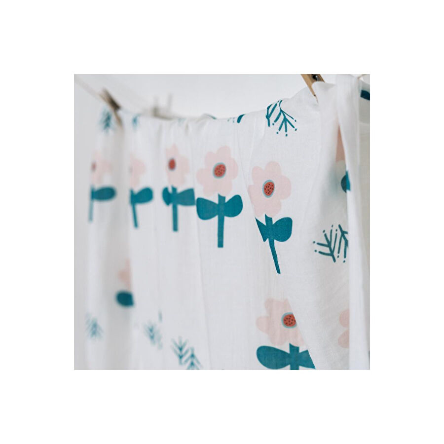 Itsy Bitsy Kids Big Flower Blossom, Müslin Bebek Örtüsü , 70x70 Cm