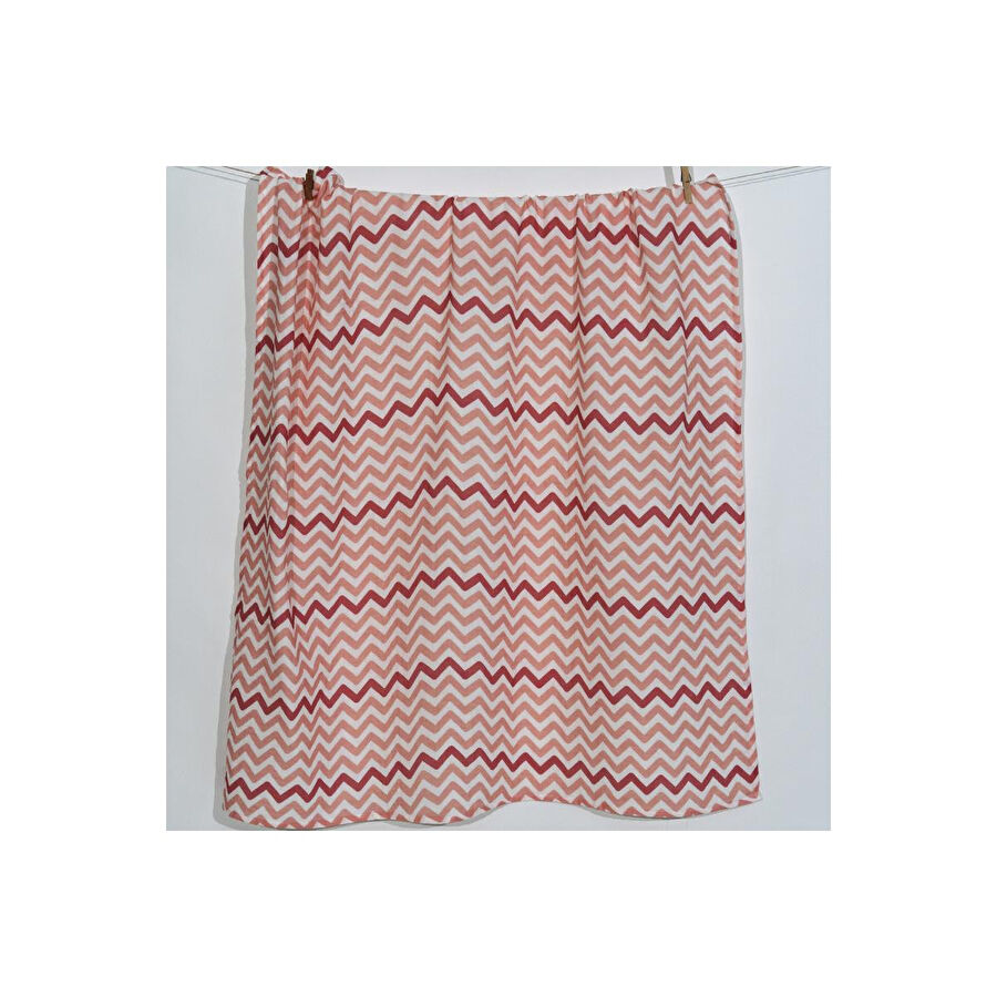 Itsy Bitsy Kids Big Flower Pink Zigzag , Müslin Bebek Örtüsü , 70x70 Cm