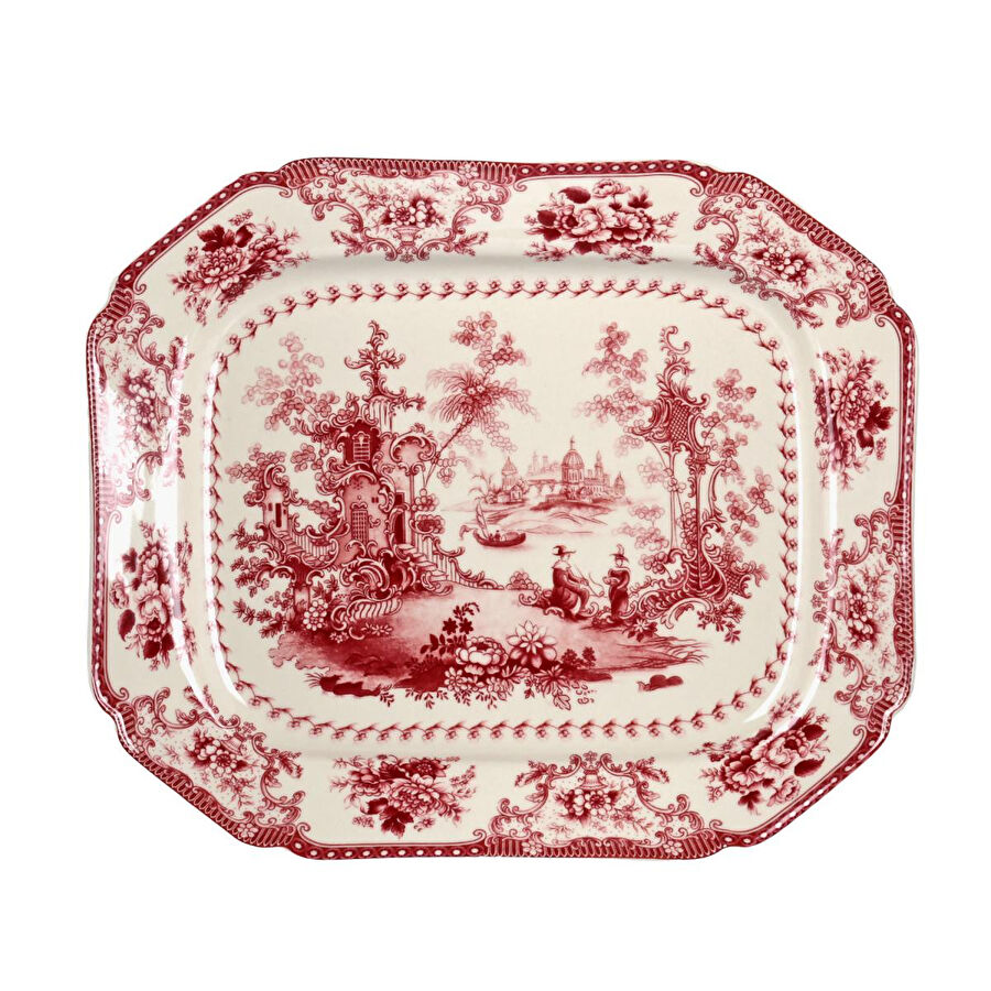 Lucky Art Florantine Sunum Tabaği 31cm Kirmizi