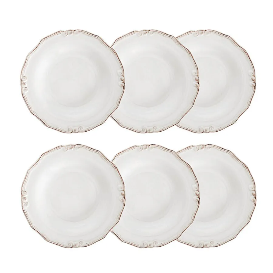 Mudo Home Ekru 6 Li Çukur Yemek Tabaği Seti̇ 22cm