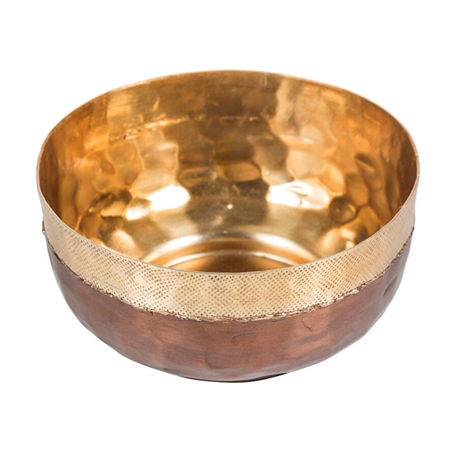 Mudo Home Horus Copper Dekorati̇f Kase 20 Cm