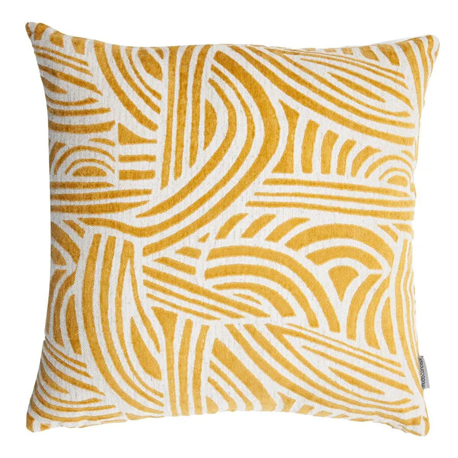 Mudo Home Alba Wave Kirlent Hardal 50x50