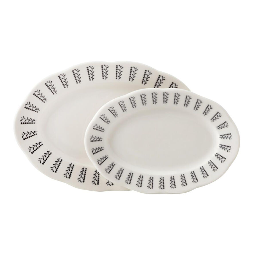 Mudo Home Black Pearl Kayik Tabak Seti̇ 2li̇