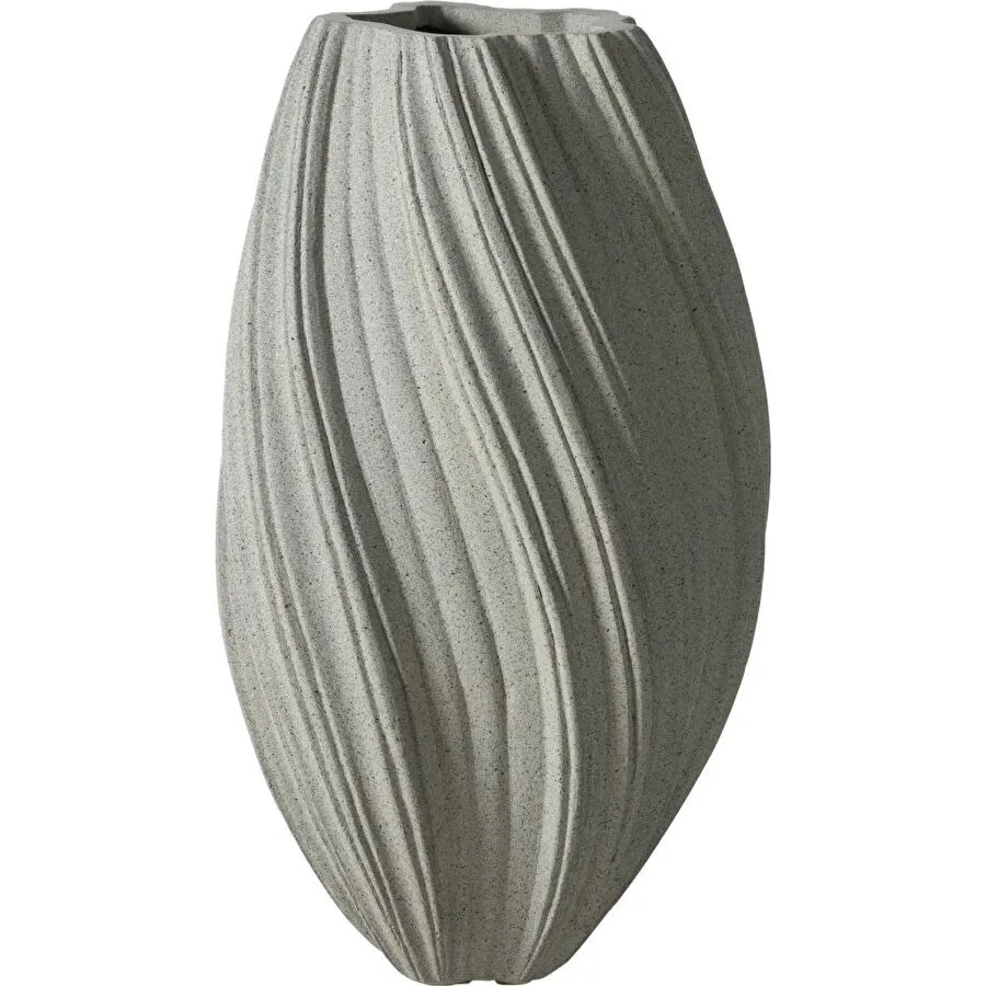 Mudo Home Spiral Vazo Bej 30x52cm