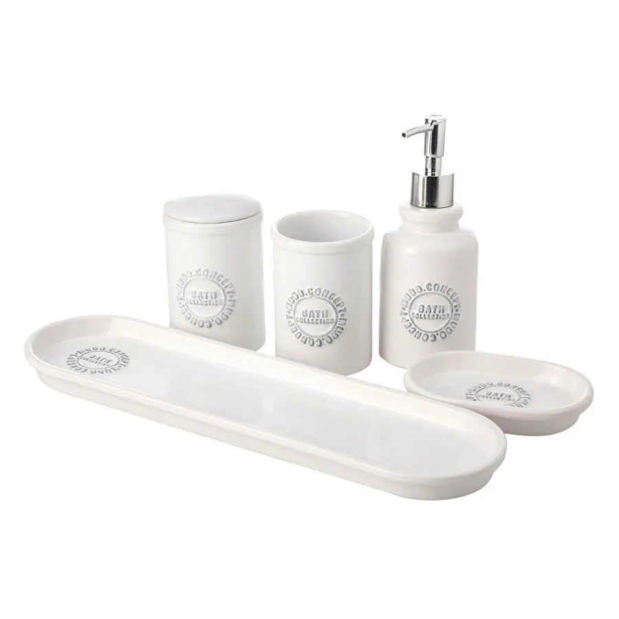 Mudo Home Barnes 5'li̇ Kutulu Banyo Seti̇ Beyaz