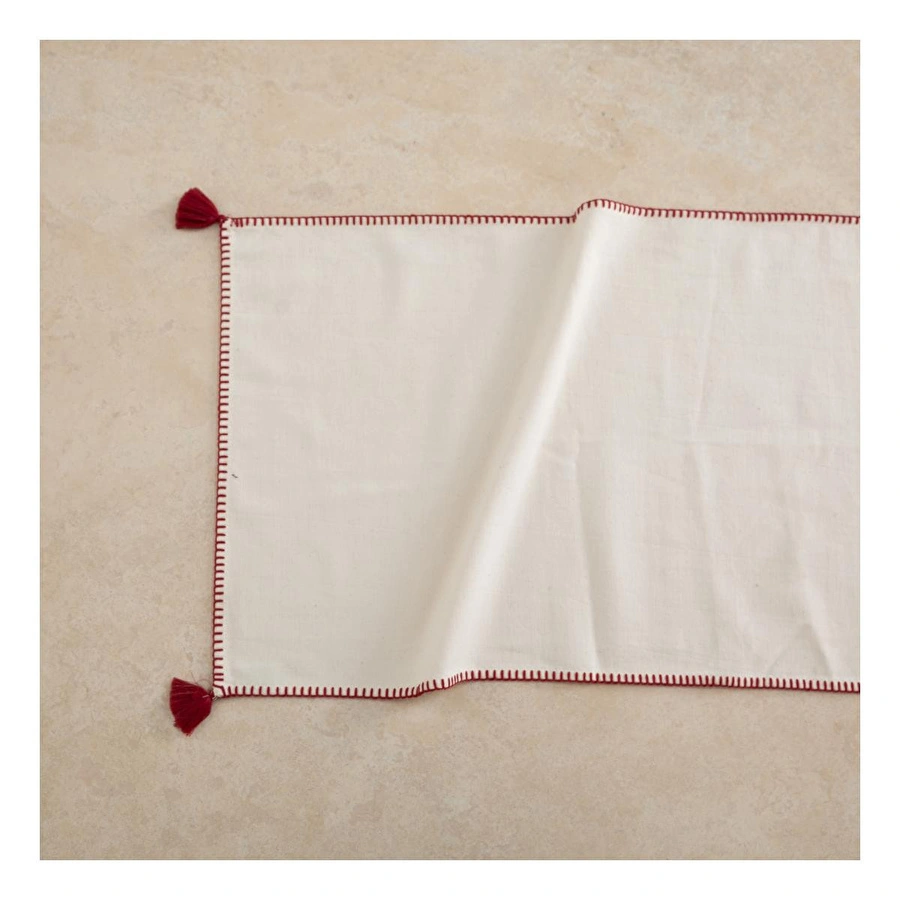 Mudo Home Oradea Püsküllü Runner Bordo 45x145