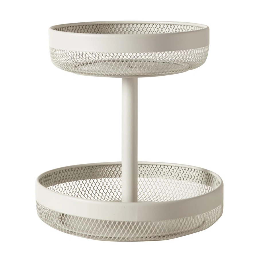 Mudo Home Mayaj İki̇ Katli Metal Meyve Sepeti̇ Bej