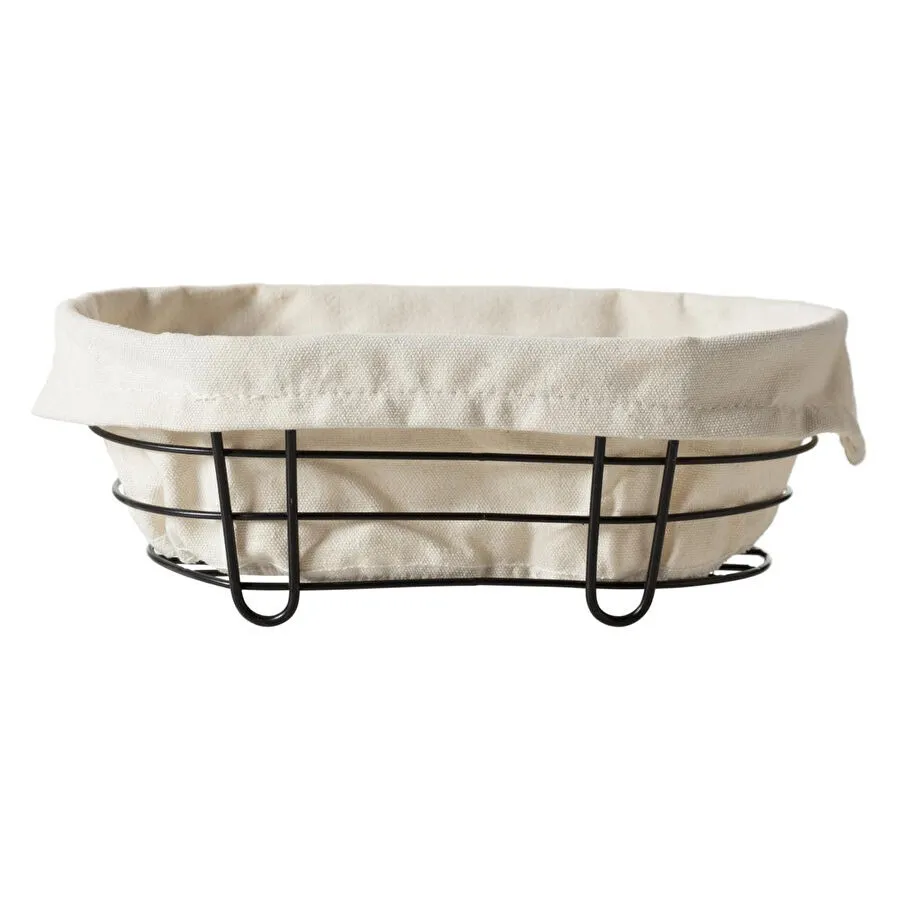 Mudo Home Painelle Oval Ekmek Sepeti̇ Si̇yah Metal