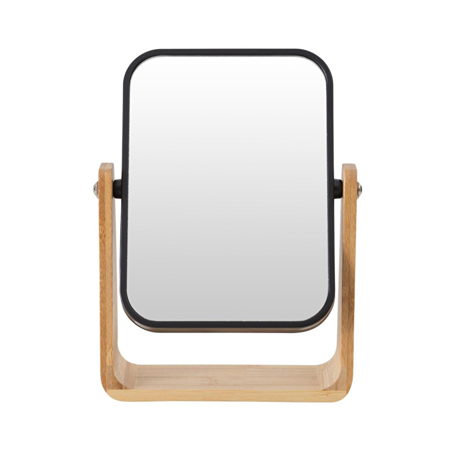 Mudo Home Boho Bambu Büyüteçli̇ Ayna Si̇yah 16x5,8x21,8