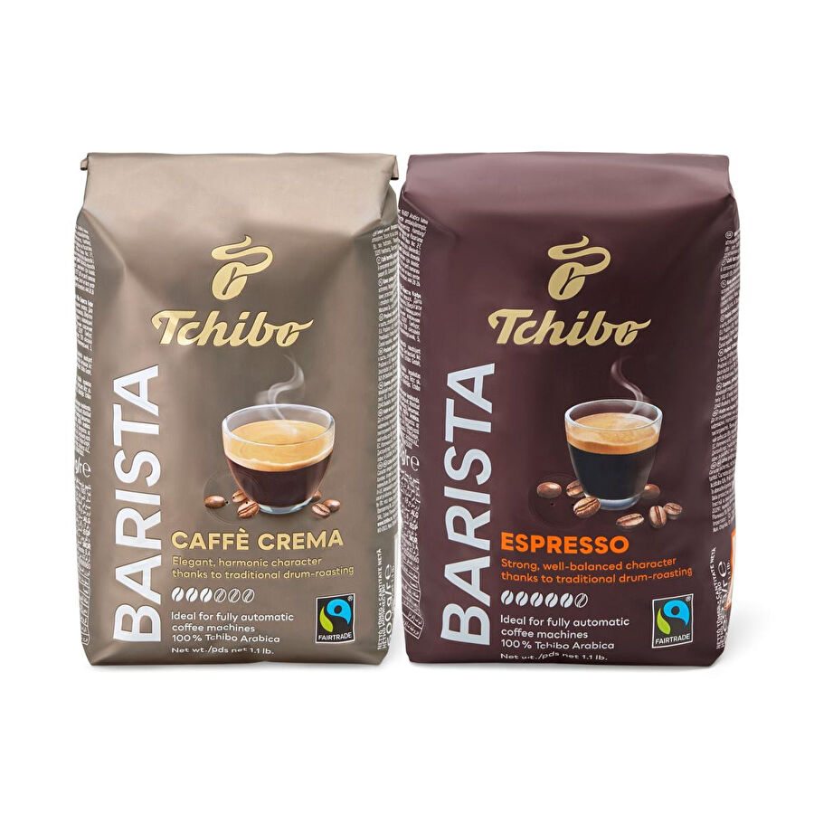 Tchibo Barista Espresso Çekirdek Kahve 500 G & Barista Caffè Crema Çekirdek Kahve 500 G